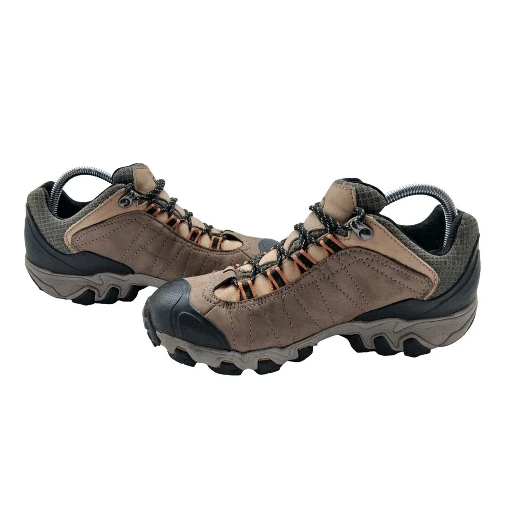 Oboz Shoes Mens Size 8 Brown Leather Waterproof Trail Hiking Sneakers Outdoor